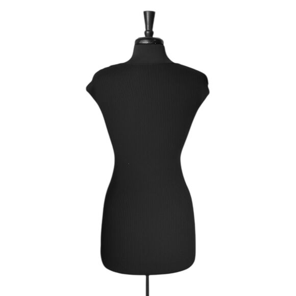 Wilfred Aritzia Womens Mini Dress Black Ribbed Knit Stretch Sleeveless Bodycon S - Picture 2 of 8